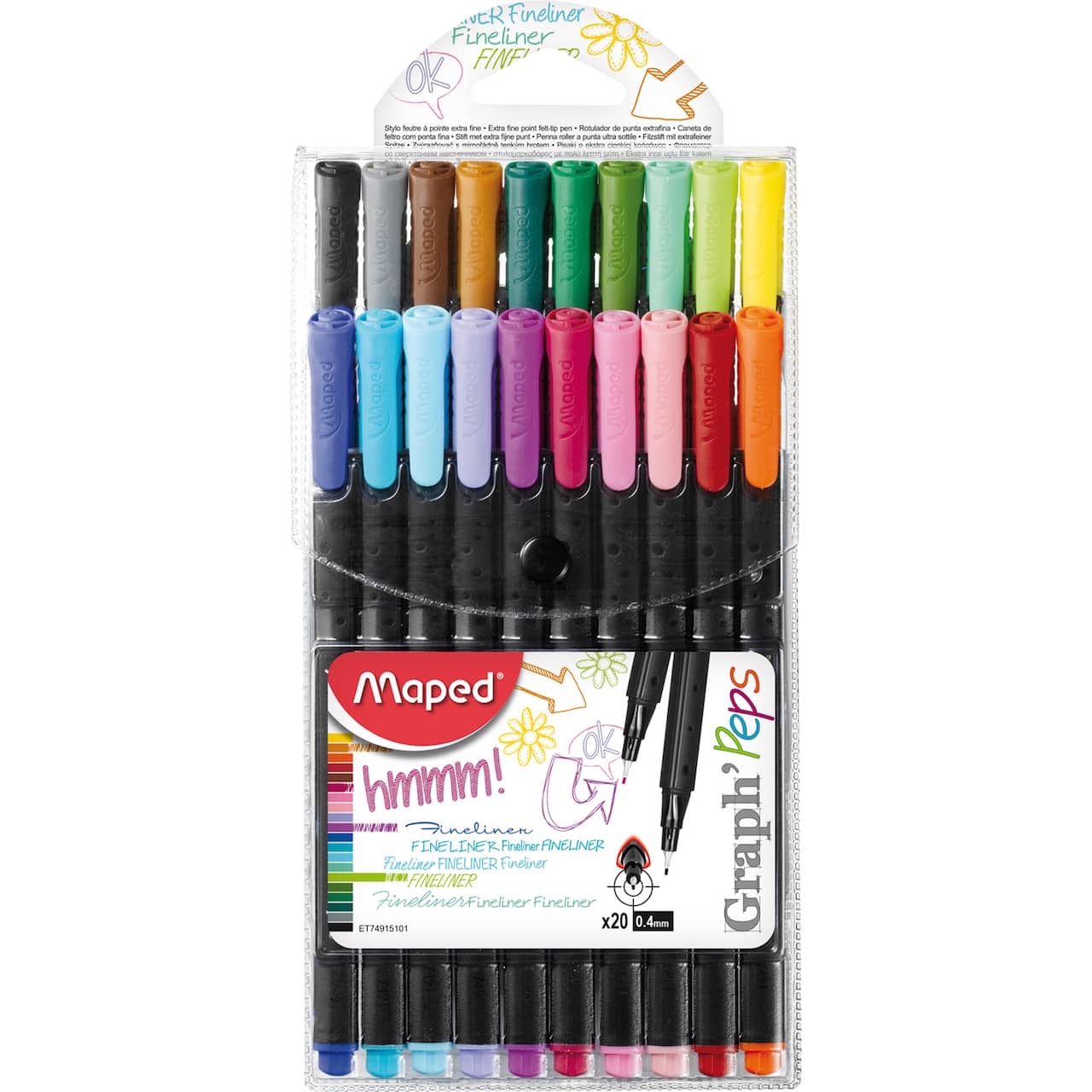 Maped&#xAE; Graph&#x27;Peps 0.4mm Fineliner Pens, 20ct.